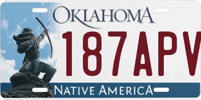 OK license plate 187APV