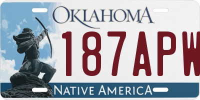 OK license plate 187APW