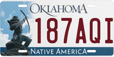 OK license plate 187AQI
