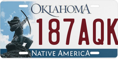 OK license plate 187AQK