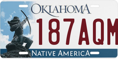 OK license plate 187AQM