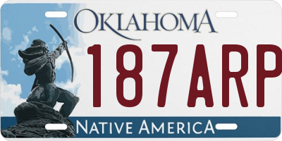 OK license plate 187ARP