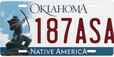 OK license plate 187ASA