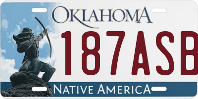 OK license plate 187ASB