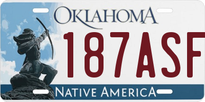 OK license plate 187ASF