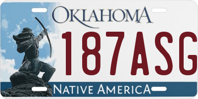 OK license plate 187ASG