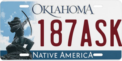 OK license plate 187ASK