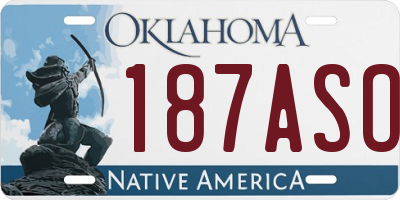 OK license plate 187ASO