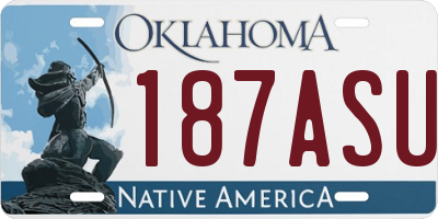OK license plate 187ASU