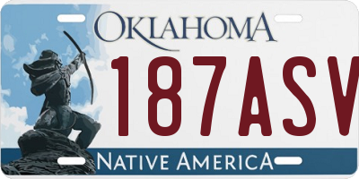 OK license plate 187ASV