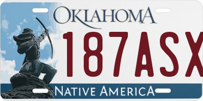 OK license plate 187ASX