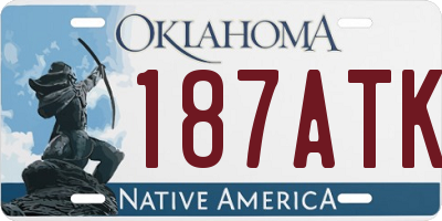 OK license plate 187ATK
