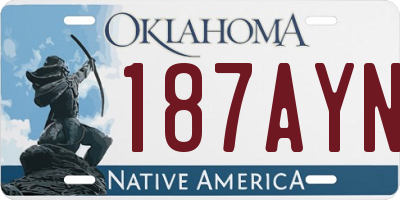OK license plate 187AYN