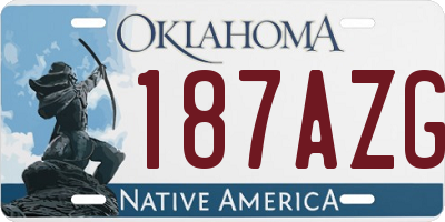 OK license plate 187AZG