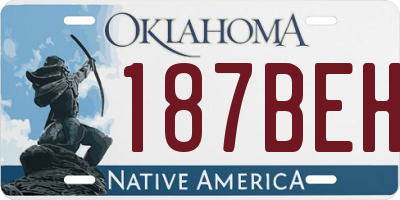 OK license plate 187BEH