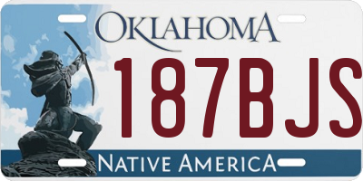 OK license plate 187BJS