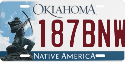 OK license plate 187BNW