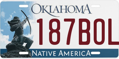 OK license plate 187BOL