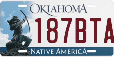 OK license plate 187BTA