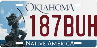 OK license plate 187BUH