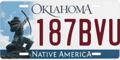 OK license plate 187BVU