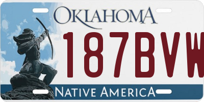 OK license plate 187BVW