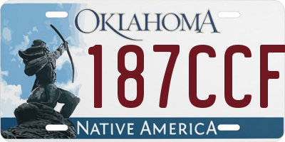 OK license plate 187CCF