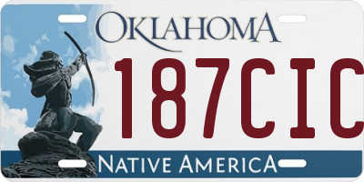 OK license plate 187CIC