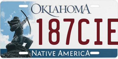 OK license plate 187CIE