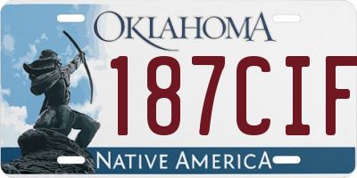 OK license plate 187CIF