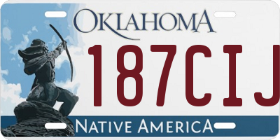 OK license plate 187CIJ