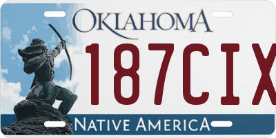 OK license plate 187CIX