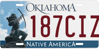 OK license plate 187CIZ
