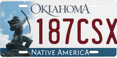 OK license plate 187CSX