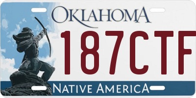 OK license plate 187CTF