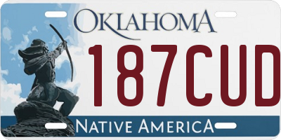 OK license plate 187CUD