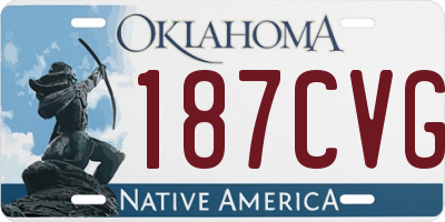 OK license plate 187CVG