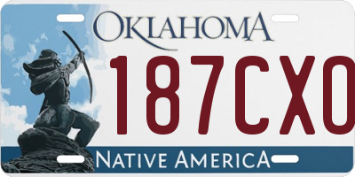 OK license plate 187CXO