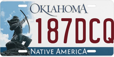 OK license plate 187DCQ