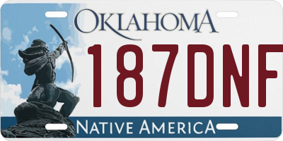 OK license plate 187DNF