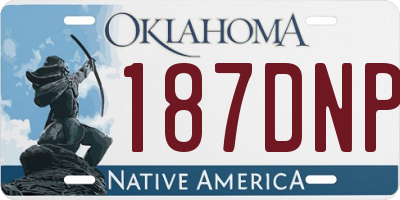 OK license plate 187DNP