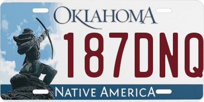 OK license plate 187DNQ