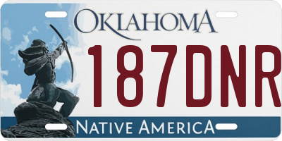 OK license plate 187DNR