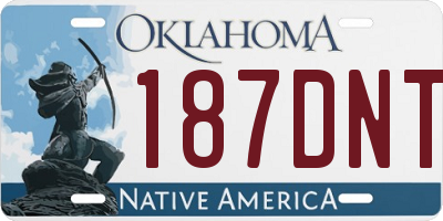 OK license plate 187DNT