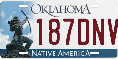 OK license plate 187DNV