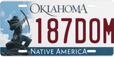 OK license plate 187DOM