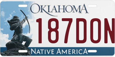 OK license plate 187DON