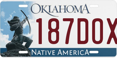OK license plate 187DOX