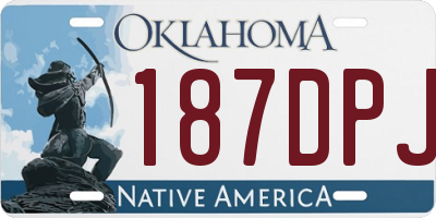 OK license plate 187DPJ