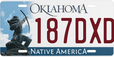 OK license plate 187DXD